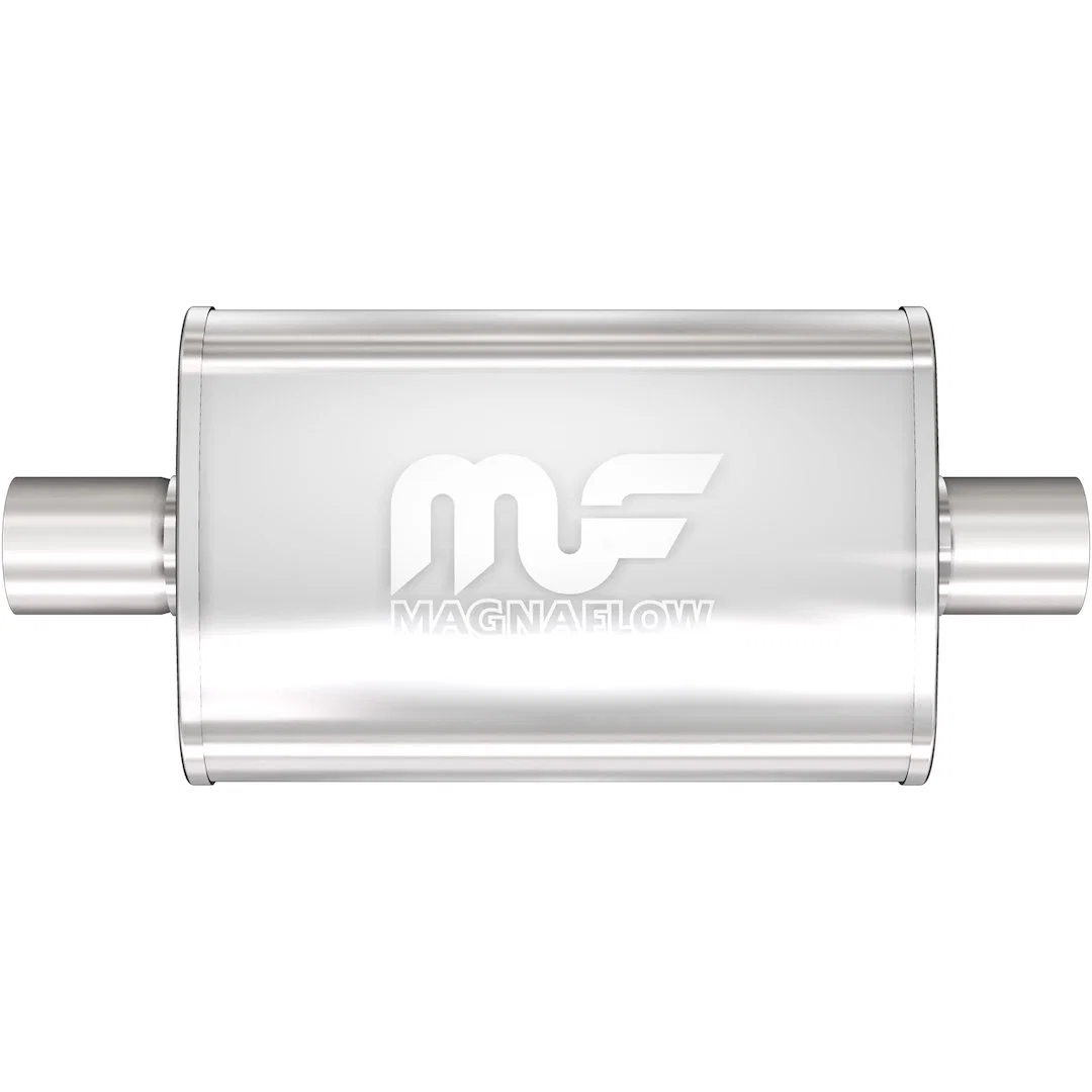 11219 – MAGNAFLOW Exhaust Muffler, 9 Inch Width x 4 Inch Height Oval Stainless Steel Case Single 3 Inch Center Inlet ...